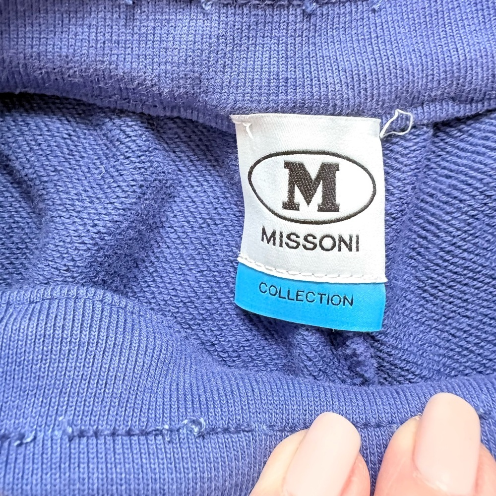 Missoni Navy & Teal Tie-Dye Sweatpants with Embroidered M - Picture 2 of 2